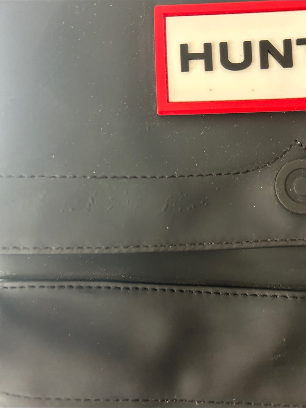 Hunter Black Backpack with Red-Trim Logo Patch - Picture 2 of 9